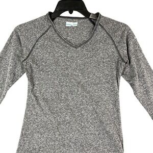 Columbia Shirt Womens Extra Small Gray‎ Long Sleeve Casual Athleisure V Neck